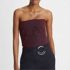 Like new TORY BURCH Diamond-Stitch Wrapped Bandeau Strapless Tube Top $583